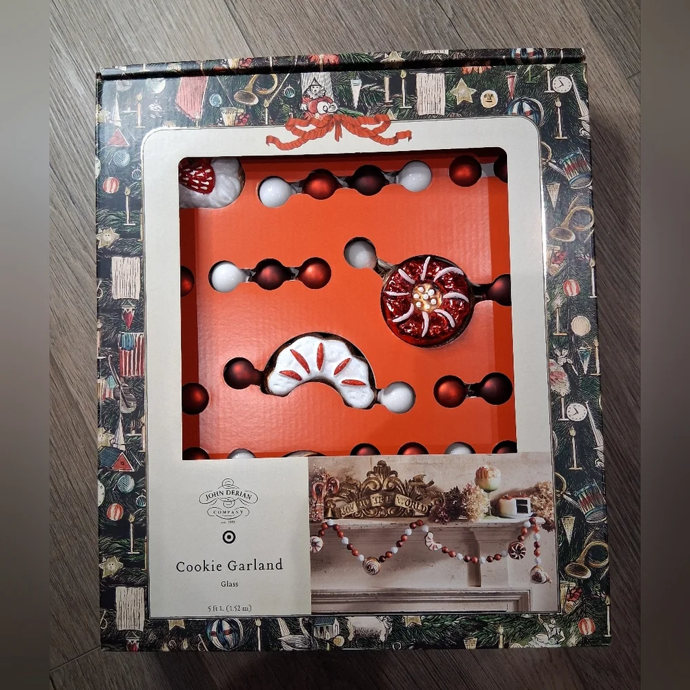 John Derian for Target COOKIE GARLAND Glass Christmas 2025 5' New in sealed Box